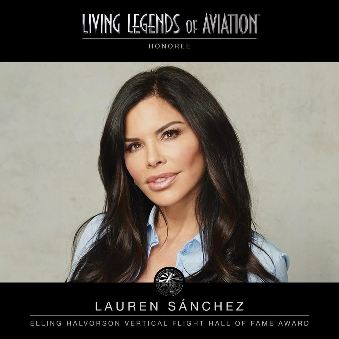 Living Legends of Aviation to honor Lauren Sánchez with Highest Award for Vertical Flight